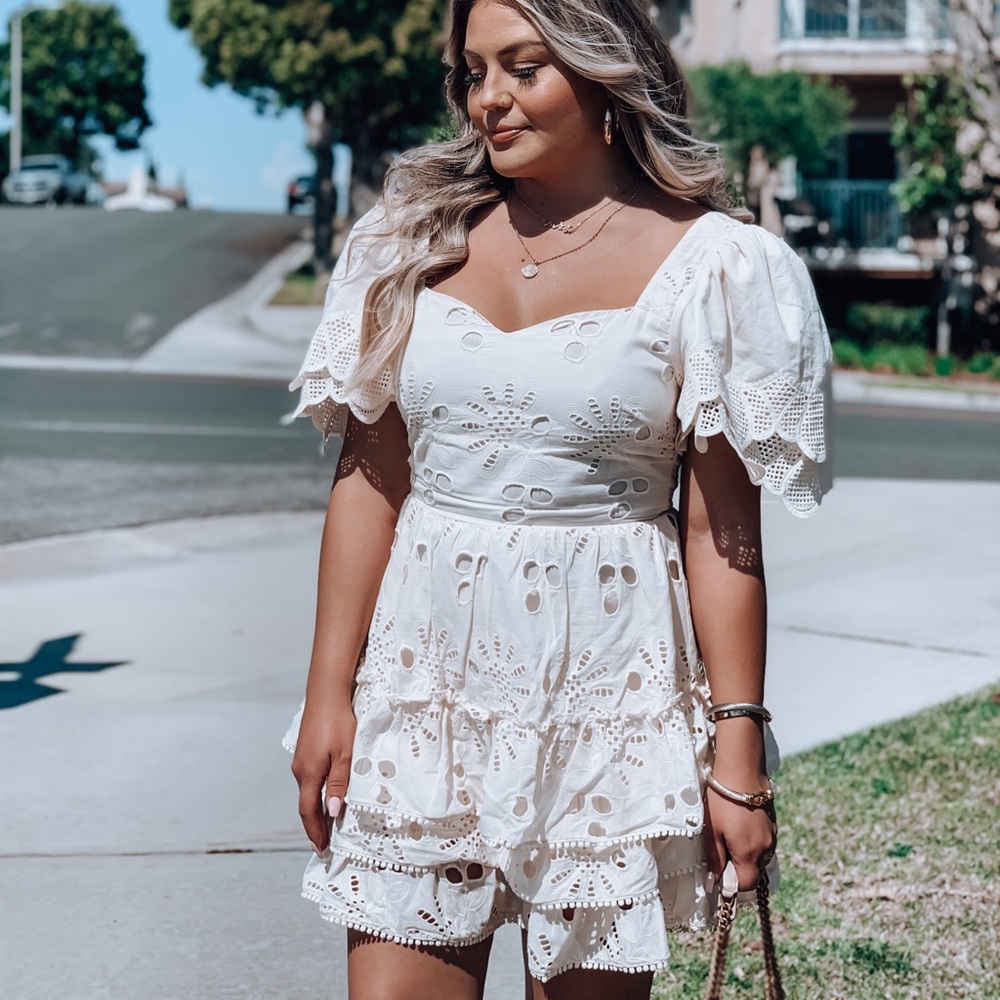 Ivory Eyelet Lace Dress